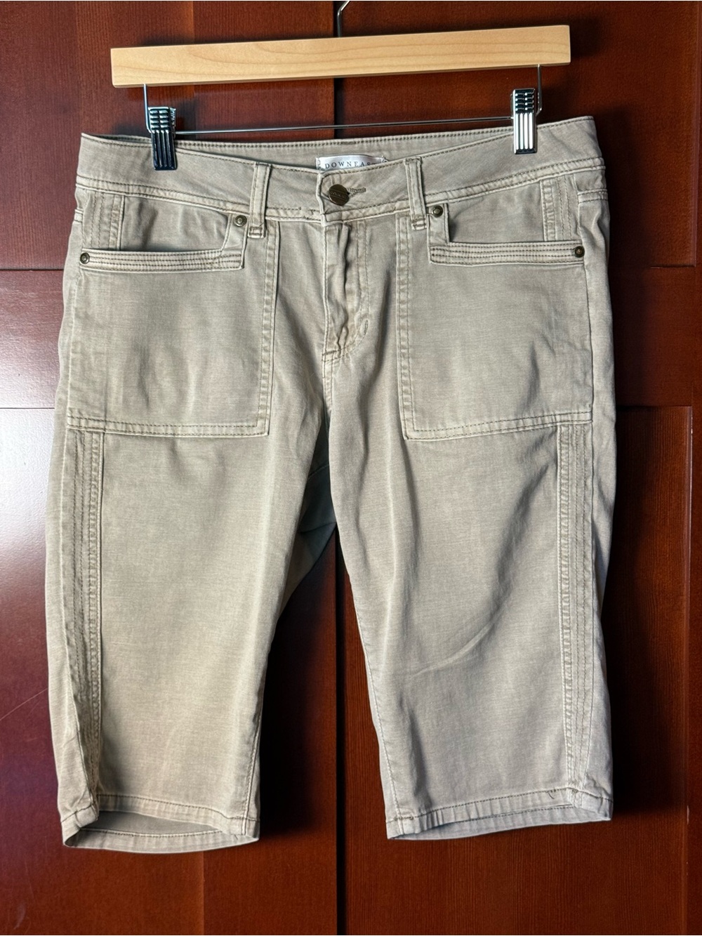 DownEast Khaki Cotton Utility Bermuda Shorts Size 6